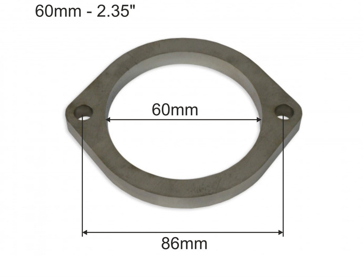 Brida de escape acero inoxidable SS304 60 mm 2 tornillos
