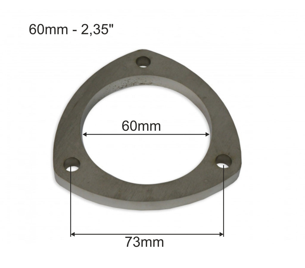 Brida de escape acero inoxidable SS304 60 mm 3 tornillos