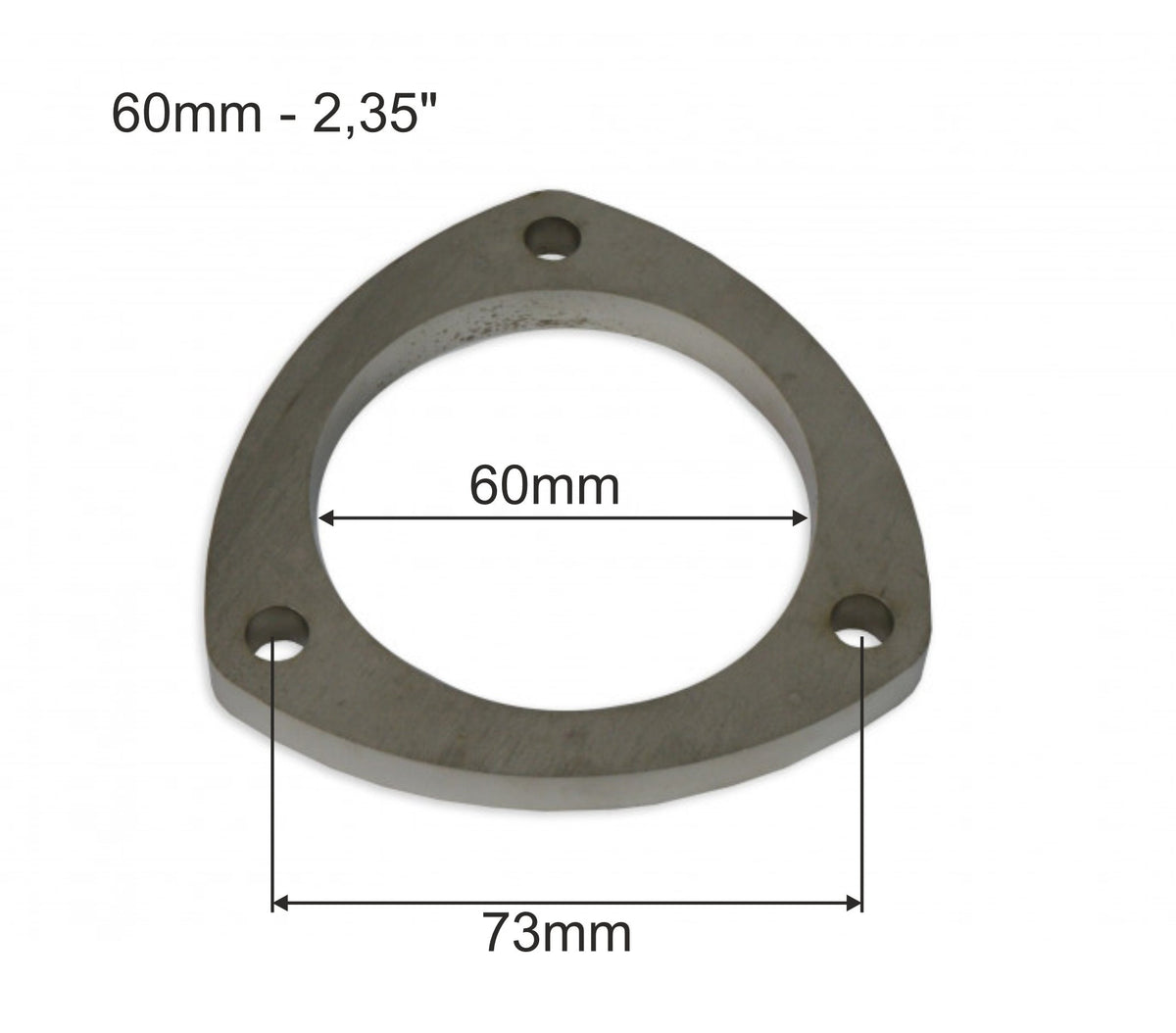 Brida de escape acero inoxidable SS304 60 mm 3 tornillos