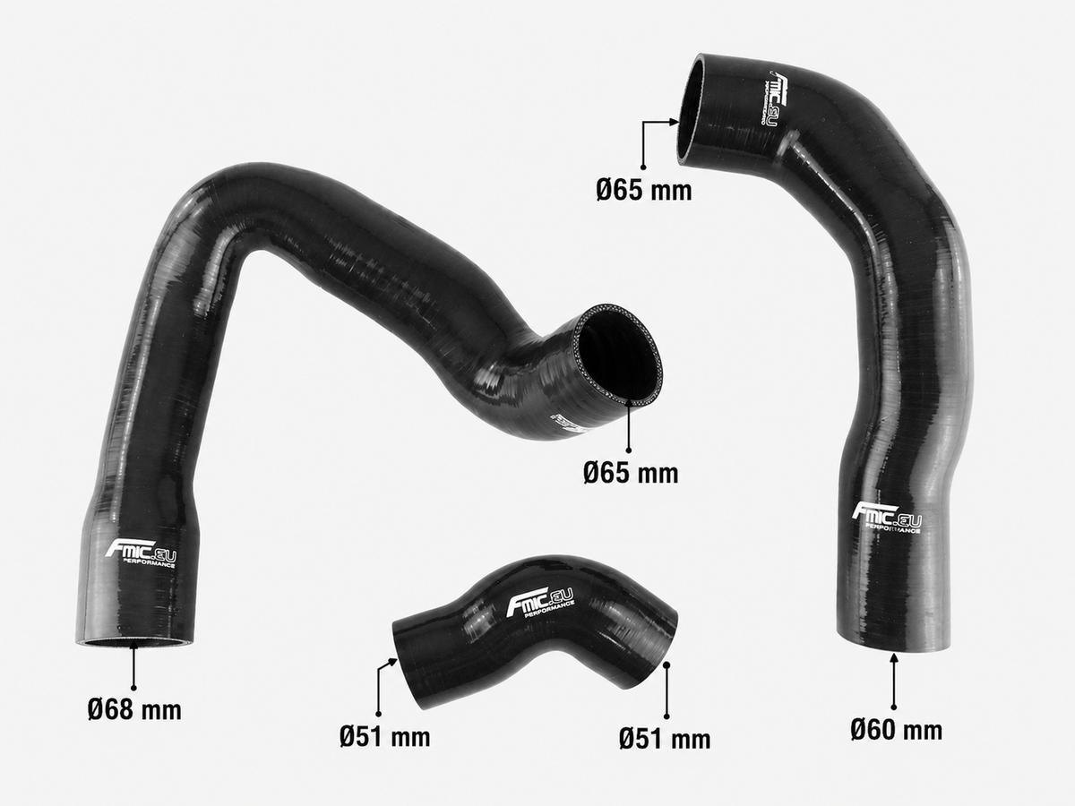 Kit de manguitos de turbo de silicona FMIC.EU para Ford Focus RS MK3 - Negro