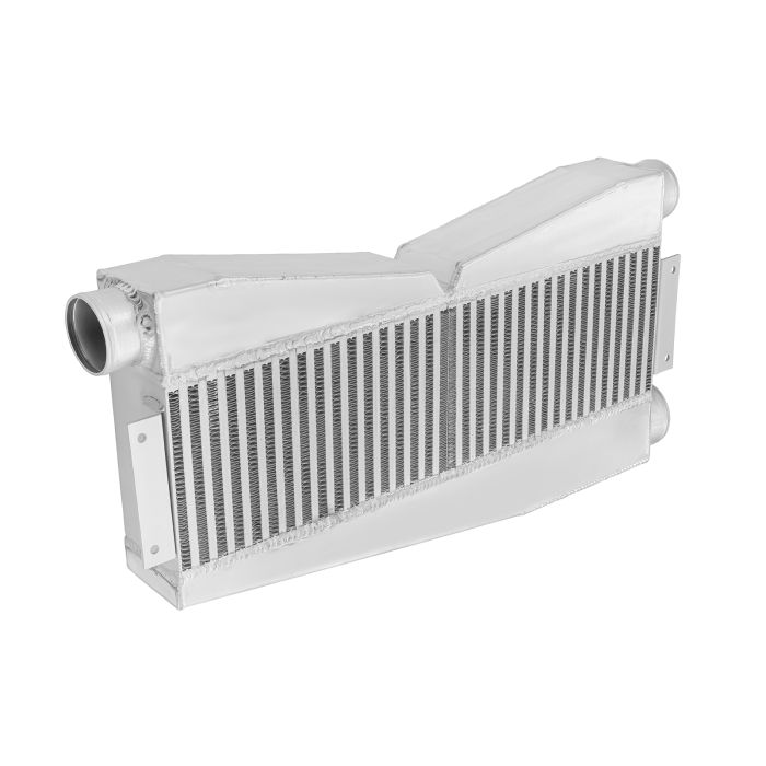 595x180x90 mm FMIC twin-turbo intercooler. European side outlet.