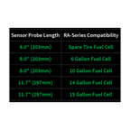 Fuel level sensor 0-90 ohm, 8.0in with Radium Engineering protective cover