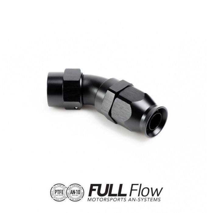 Conector de extremo de manguera de PTFE de flujo completo Nuke Performance de 45 grados AN10