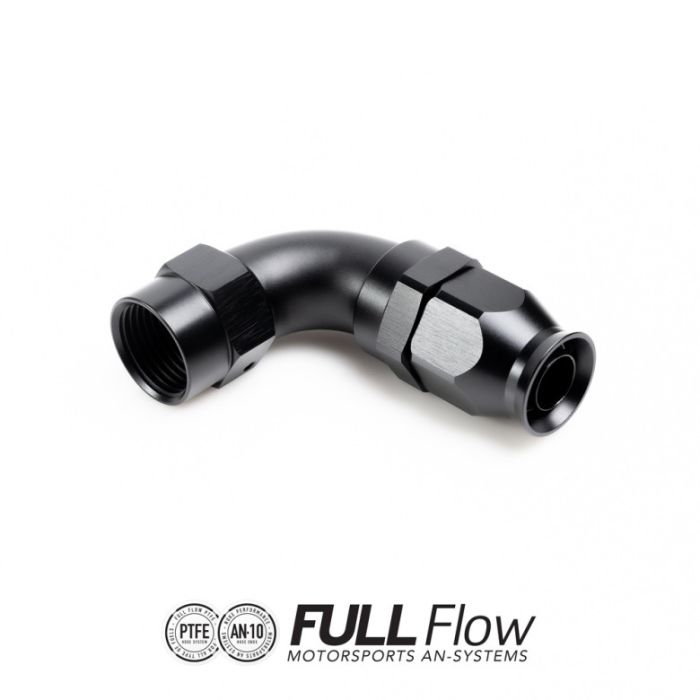 Conector de extremo de manguera de PTFE de flujo completo Nuke Performance de 90 grados AN12