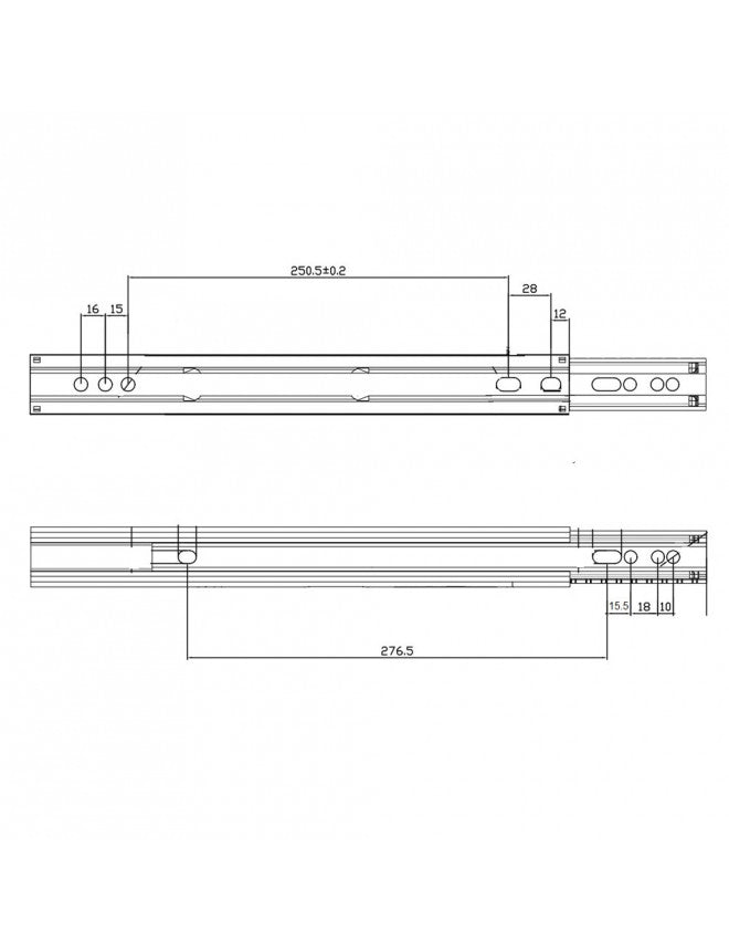 Carril deslizante universal de acero GT2I Race and Safety