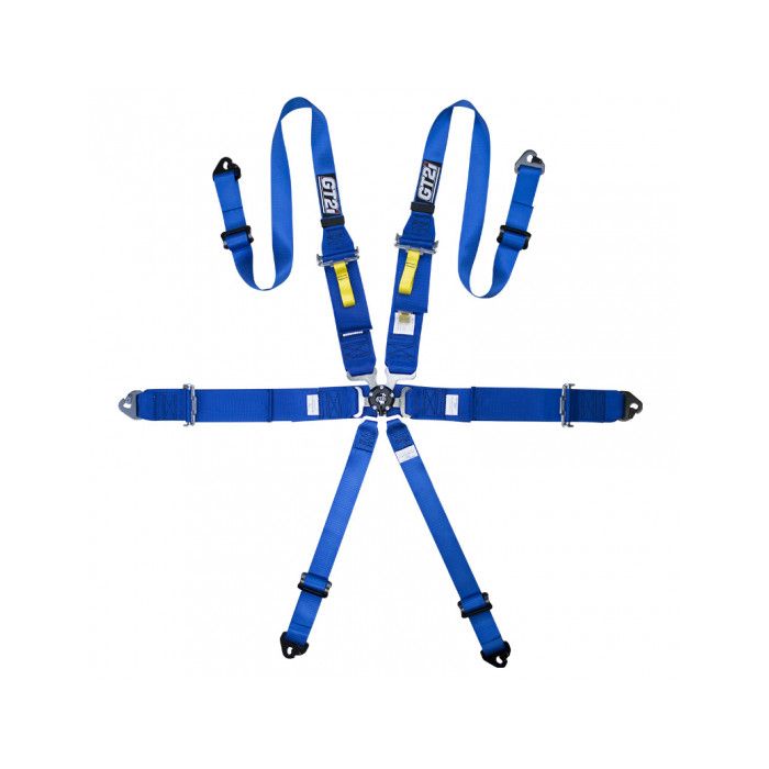 Arnés de carreras GT2I Sedan de 6 puntos, color azul, homologado por la FIA 8853-16