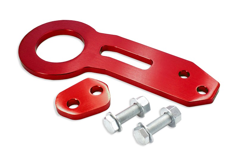 Gancho de remolque curvado rojo