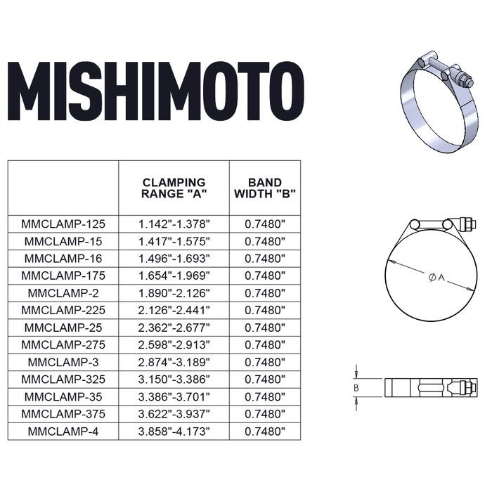 Mishimoto MMCLAMP-325 T-Bolt Clamp (80-86 mm)