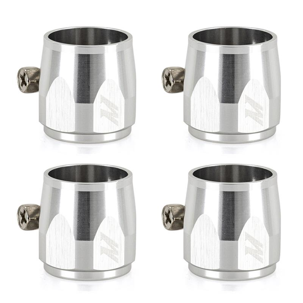 Mishimoto MMHXF-06-4-SL Embellecedores hexagonales de aluminio AN6 plateados
