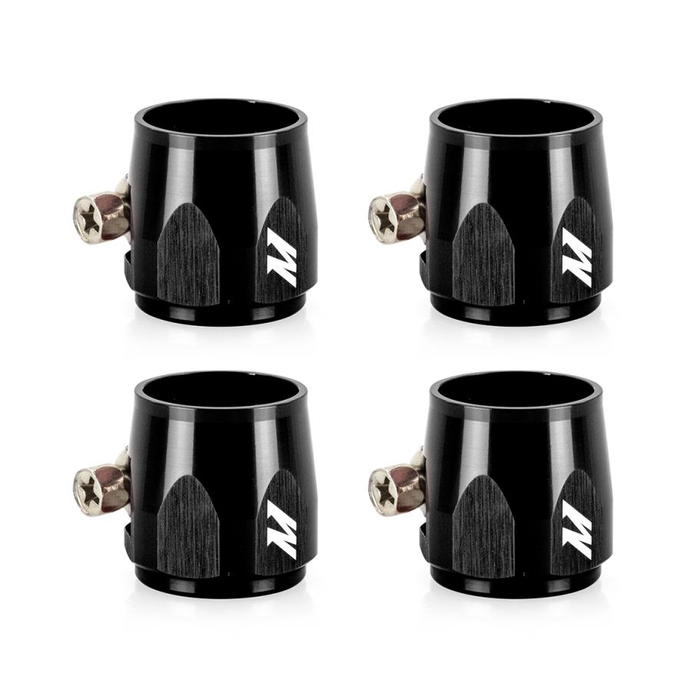 Mishimoto MMHXF-04-4-BK AN4 Aluminum Hex Finishers, Black