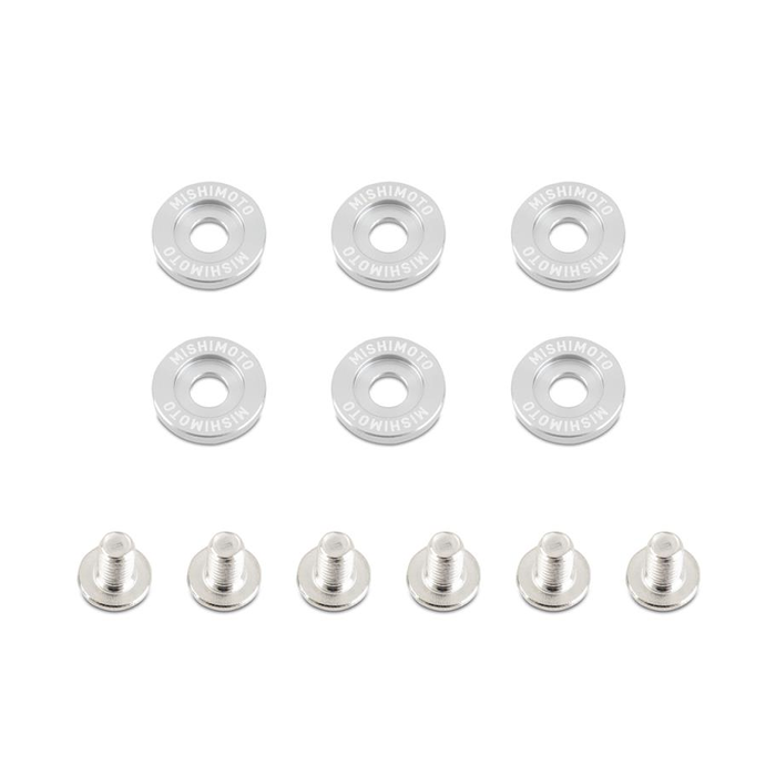 Mishimoto MMFW-SM-6SL Fender Washer Kit Small 6pcs Silver