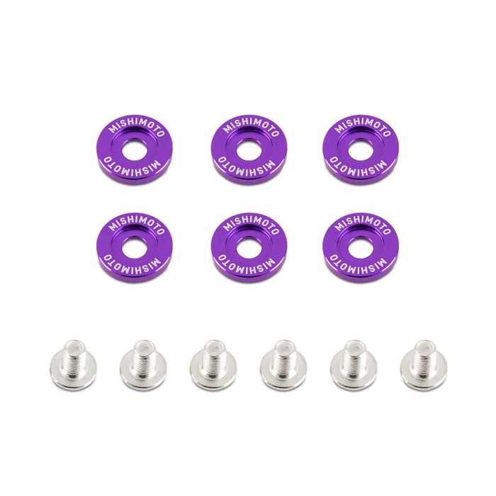 Mishimoto MMFW-LG-6PR Fender Washer Kit Large 6pcs Purple