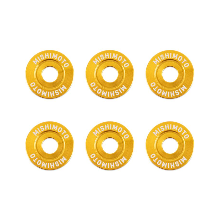 Kit de arandelas para guardabarros Mishimoto MMFW-SM-6GD, pequeñas, 6 piezas, color dorado