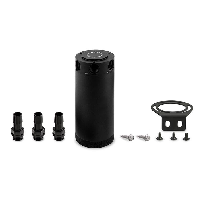 Mishimoto MMBCC-CBTHR-XLBK 3-Port Universal XL Baffled Oil Catch Can, Black.