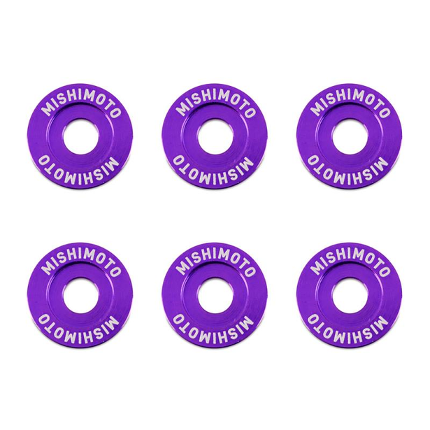 Mishimoto MMFW-LG-6PR Kit de arandelas de aleta grandes 6 uds morado