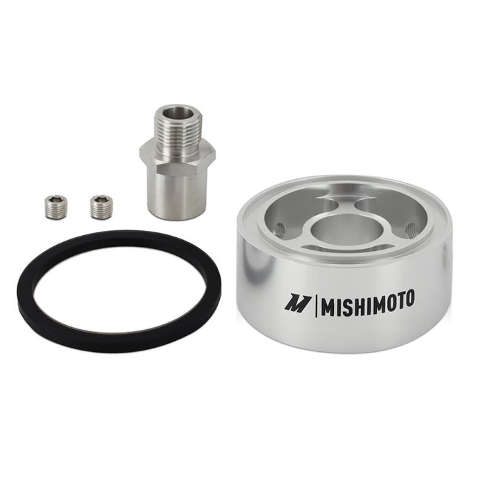 Espaciador de filtro de aceite Mishimoto MMOC-SPC32-M20SL de 32 mm con rosca M20X1.5, color plata.