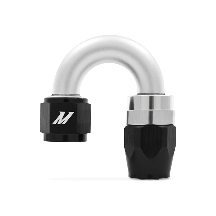 Conector de aluminio AN10 de 180 grados Mishimoto MMFT-SW-10-180, color negro.