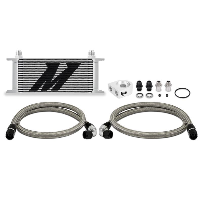 Mishimoto MMOC-U16TSL Kit de radiador de aceite termostático universal 16 filas plateado