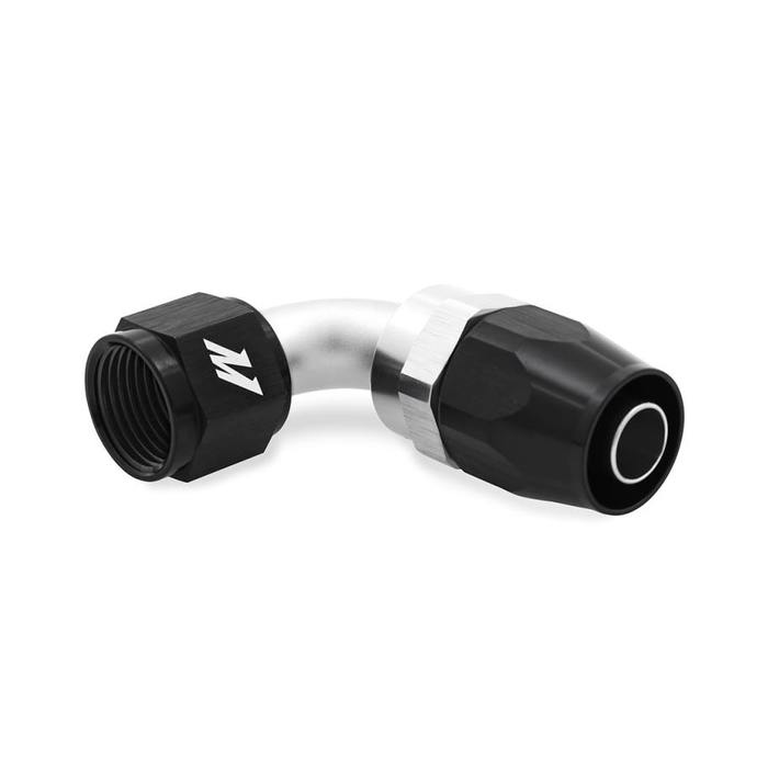 Mishimoto MMFT-SW-04-90 AN4 90-Degree Aluminum Swivel Fitting, Black.