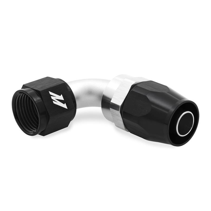 Mishimoto MMFT-SW-08P-90 Black AN8 90 Degree Aluminum PTFE Hose Fitting.