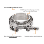 Abrazadera de banda en V de aluminio Mishimoto MMCLAMP-VA-4 de 4" (101,6 mm)