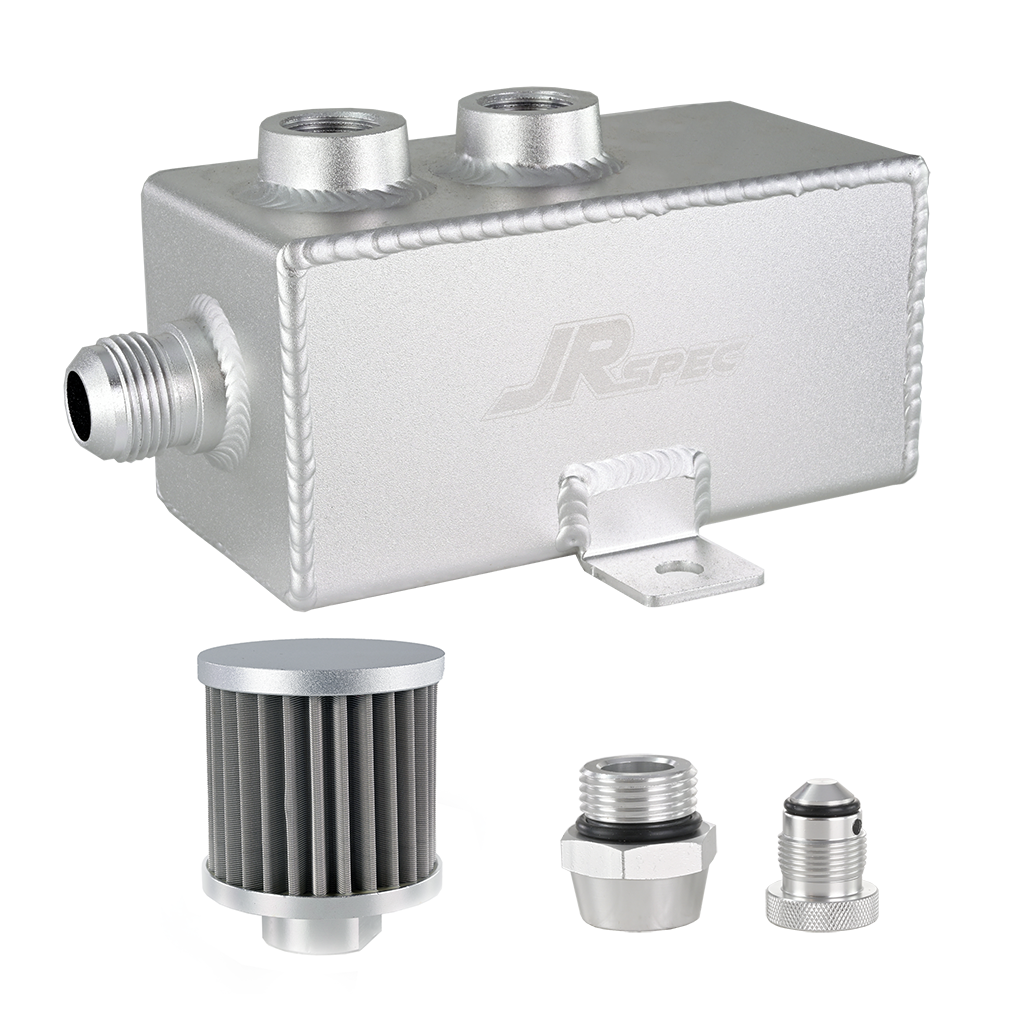 Catch tank de aceite JRspec 1L con puertos AN10 y filtro