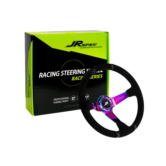 JRspec 350mm diameter, 80mm deep dish sport steering wheel.