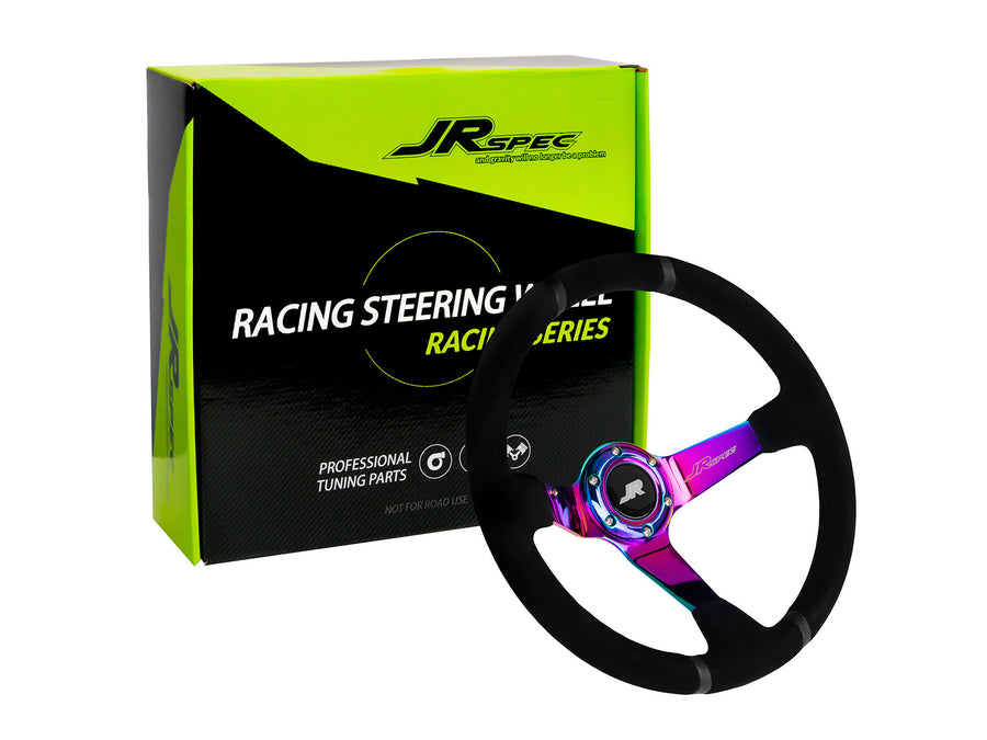 JRspec 350mm diameter, 80mm deep dish sport steering wheel.