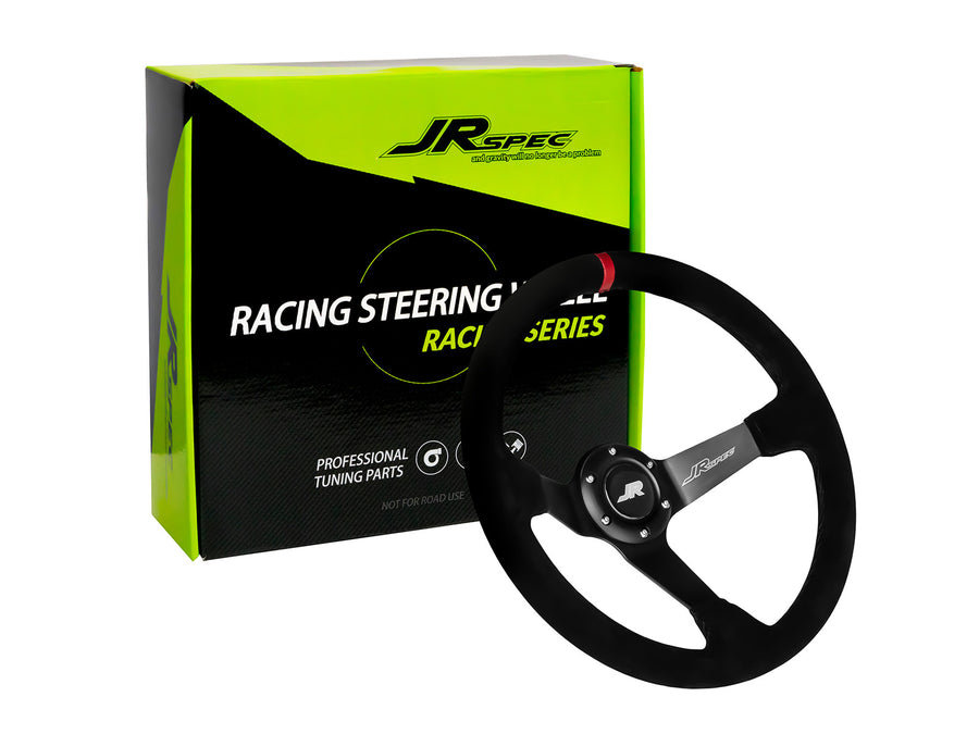 JRspec 350mm diameter, 80mm deep dish sport steering wheel.