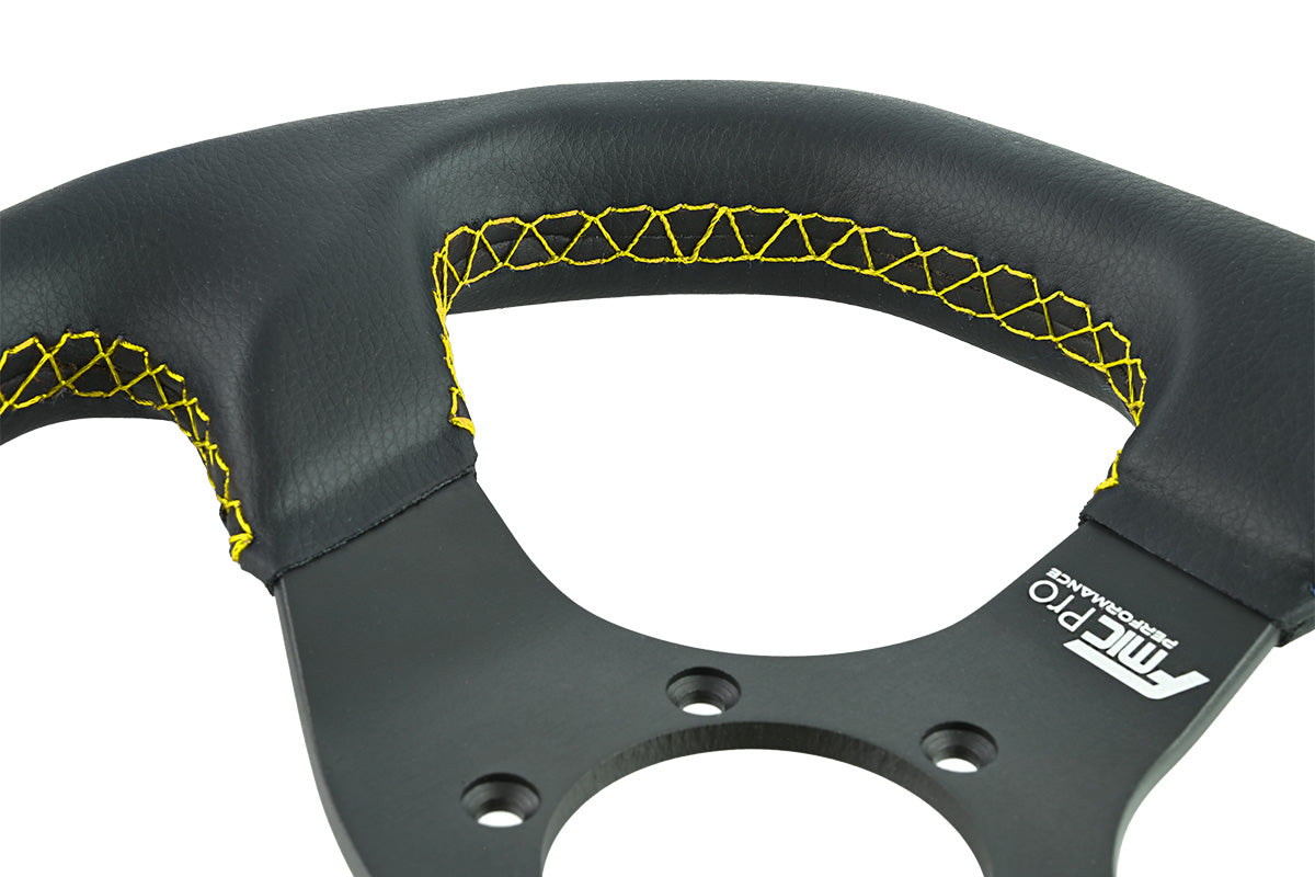Volante deportivo FMIC.Pro D-Shape cuero 325 mm offset 42 mm