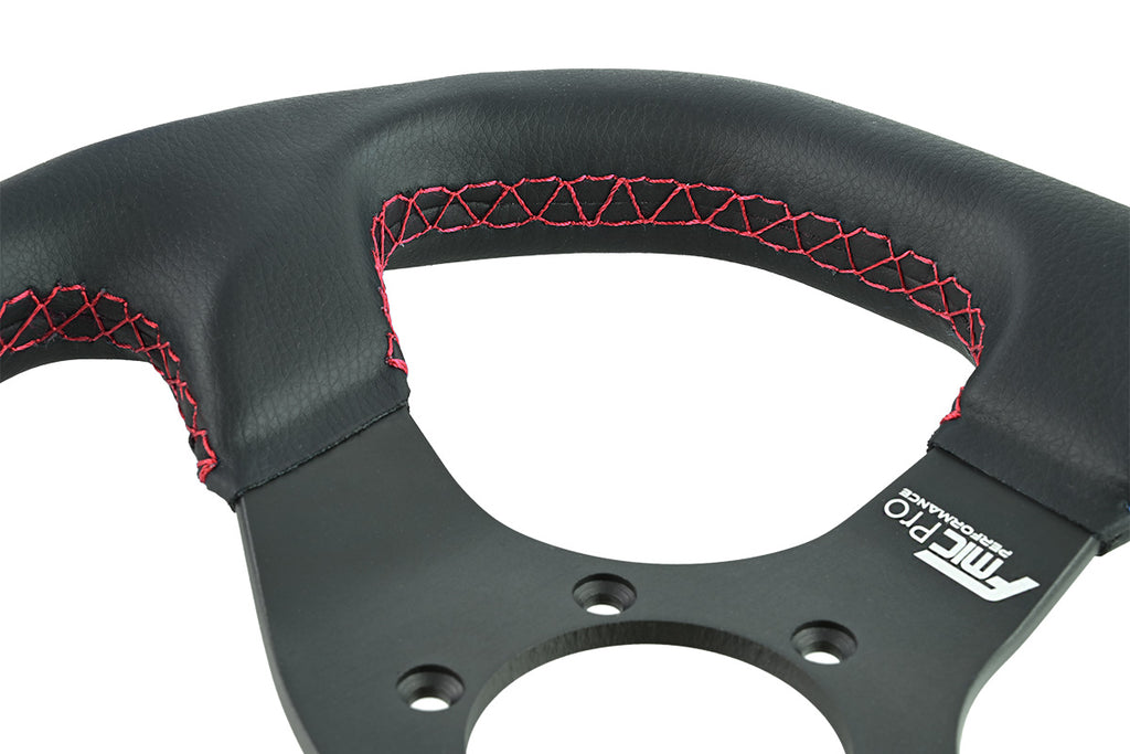 Volante deportivo FMIC.Pro D-Shape cuero 325 mm offset 42 mm rojo