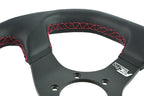 Volante deportivo FMIC.Pro D-Shape cuero 325 mm offset 42 mm rojo