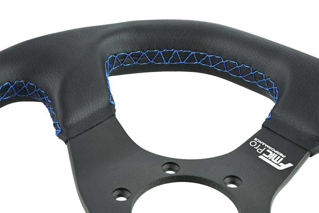 Volante deportivo FMIC.Pro D-Shape cuero 325 mm offset 42 mm azul