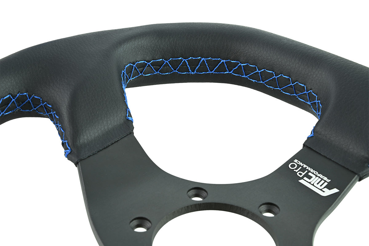 Volante deportivo FMIC.Pro D-Shape cuero 325 mm offset 42 mm azul