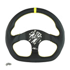 Volante deportivo FMIC.Pro D-Shape cuero 325 mm offset 42 mm amarillo