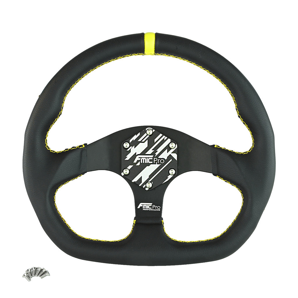 Volante deportivo FMIC.Pro D-Shape cuero 325 mm offset 42 mm