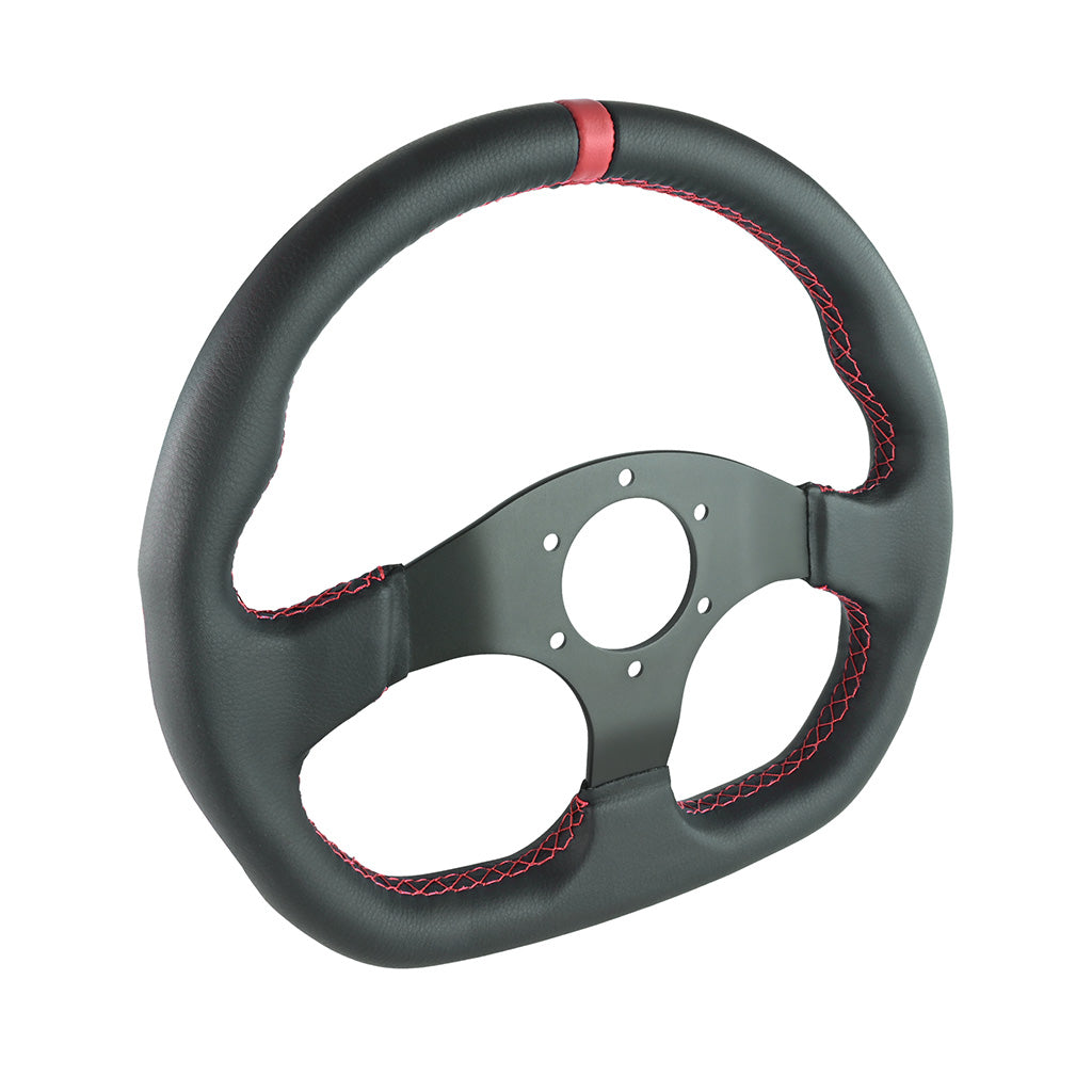 Volante deportivo FMIC.Pro D-Shape cuero 325 mm offset 42 mm rojo