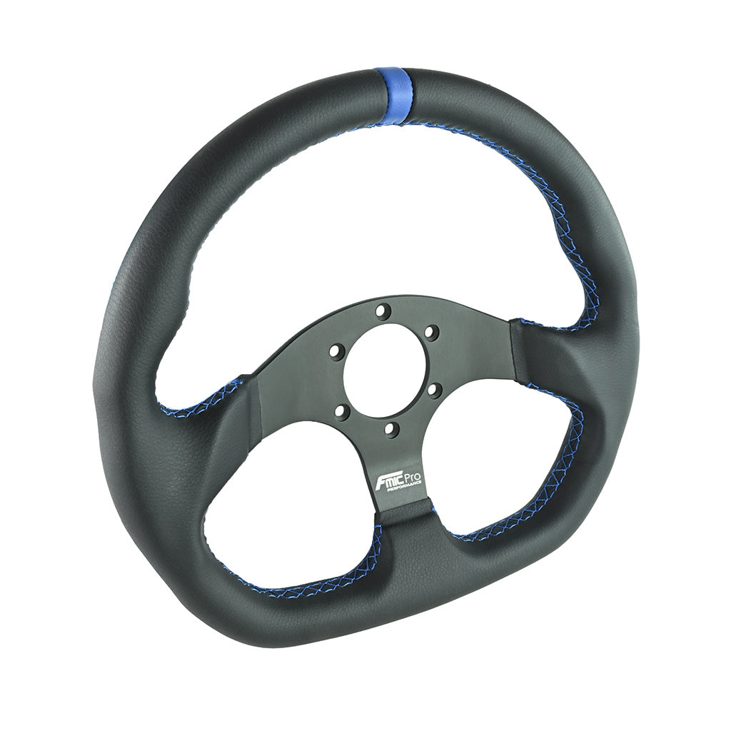 Volante deportivo FMIC.Pro D-Shape cuero 325 mm offset 42 mm azul