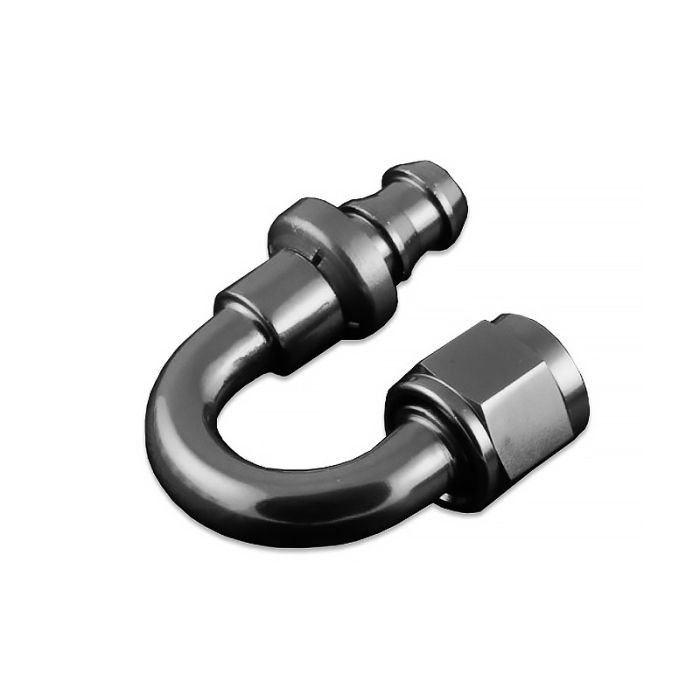 AN10 180° pressure fitting, black
