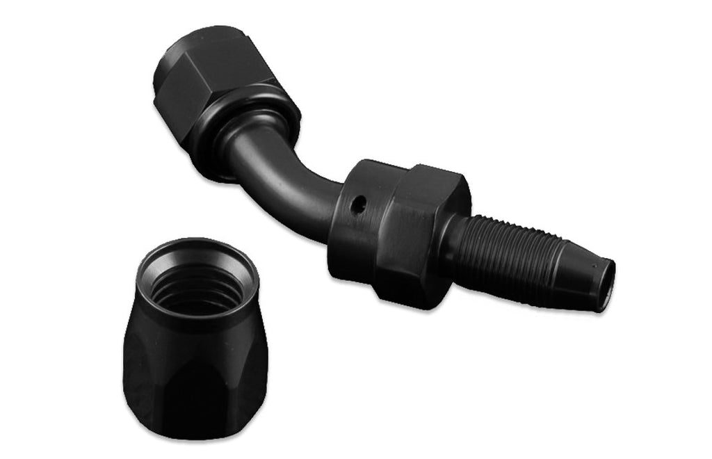 Racor giratorio para manguera FMIC.EU AN4 45° Viton negro