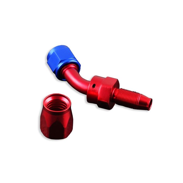 Red AN6 45° Swivel Hose End Fitting