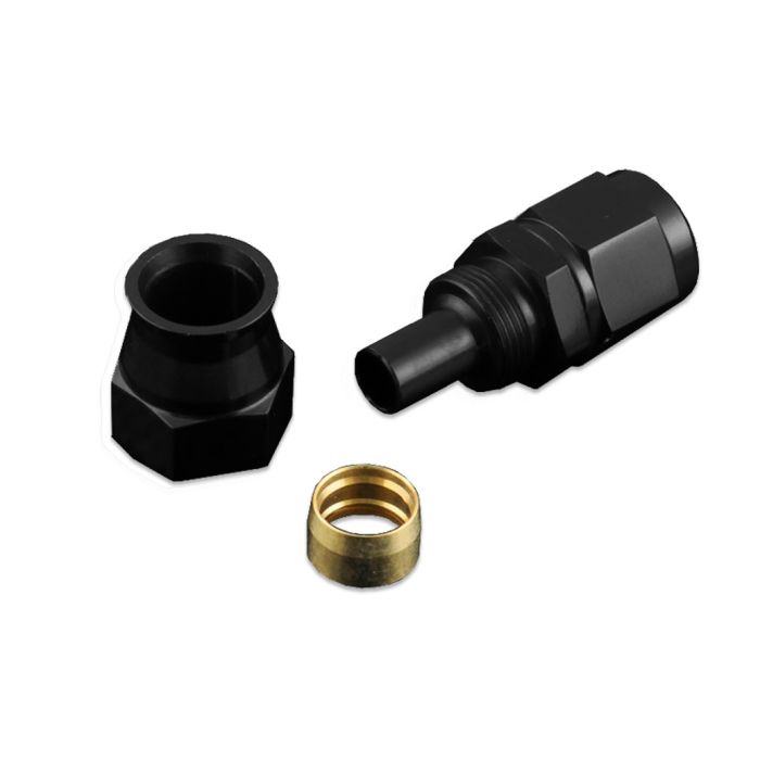AN-10 AN10 JIC Straight PTFE Fuel Hose Fitting End, Black