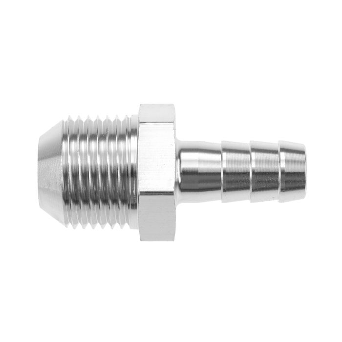 Adaptador de manguera con conexión rápida AN8 a 14 mm para combustible, color plata.