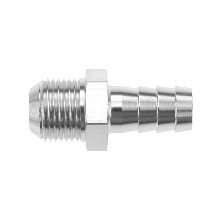 Adaptador de manguera con conexión rápida AN6 a 12 mm para combustible, color plata.