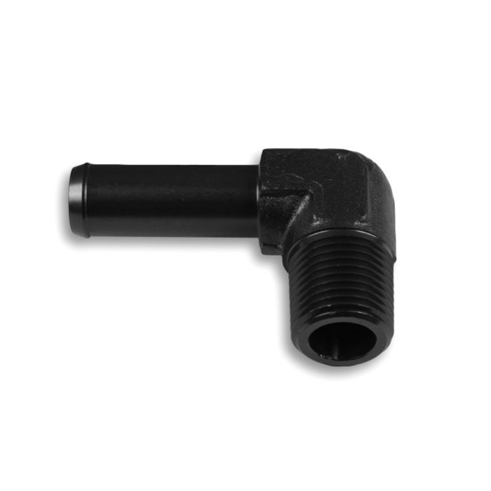 90° 1/4 NPT Connector to 3/8" Black Nipple