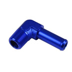 90° 1/8 NPT Connector to 1/4" Nipple Blue