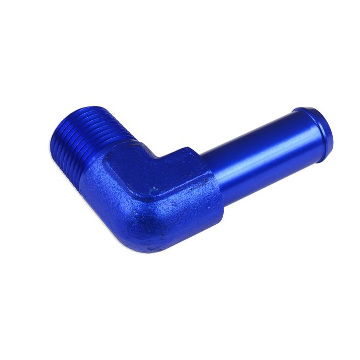 90° 1/8 NPT Connector to 1/4" Nipple Blue