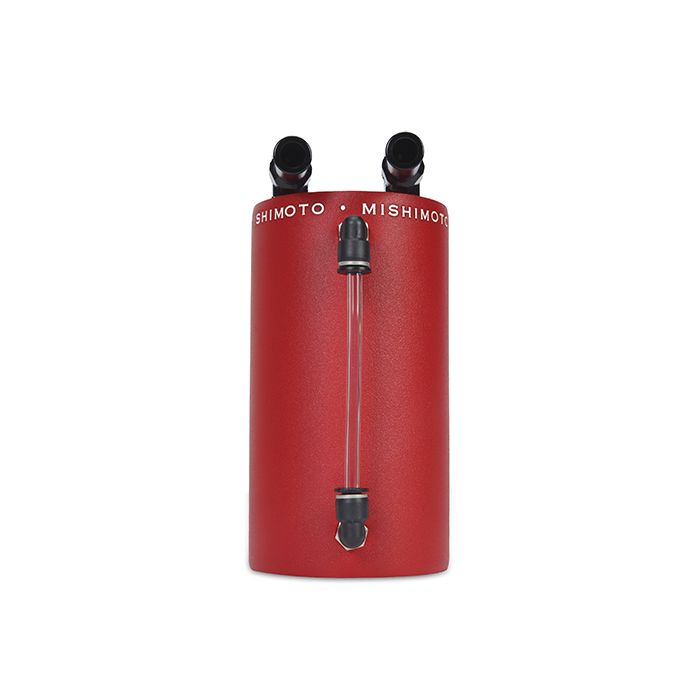 Mishimoto MMOCC-LAWRD Aluminum Oil Catch Can - Large Wrinkle Red