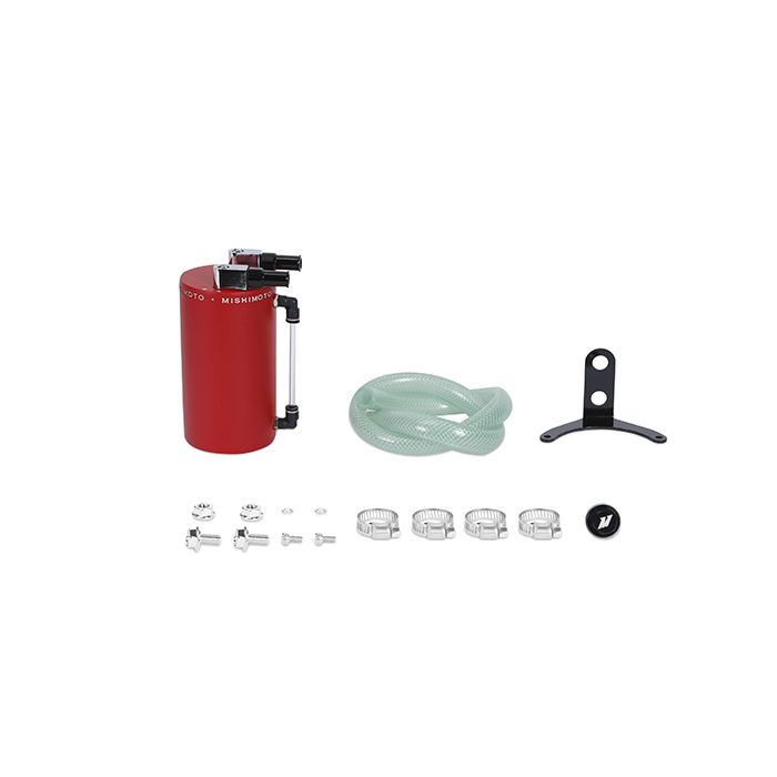 Mishimoto MMOCC-LAWRD Aluminum Oil Catch Can - Large Wrinkle Red