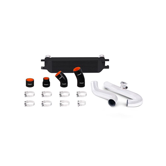 Kit de intercooler Mishimoto MMINT-MUS4-15KPBK para Ford Mustang EcoBoost 15+ Negro con tubos pulidos